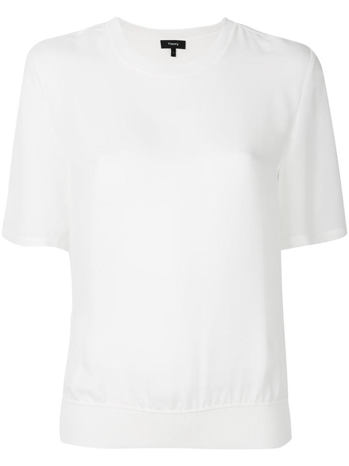 Theory Short Sleeve Blouse - White