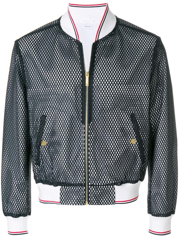 Thom Browne Mesh Bomber Jacket - Blue