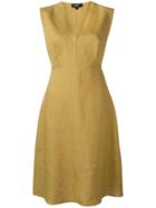 Theory Structured V-neck Midi Dress - Neutrals