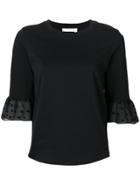 See By Chloé Ruffled Sleeved T-shirt - Black
