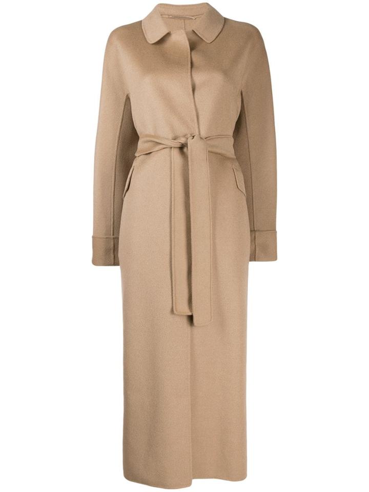 's Max Mara Tie Waist City Coat - Neutrals