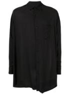 Sulvam Asymmetric Oversized Shirt - Black
