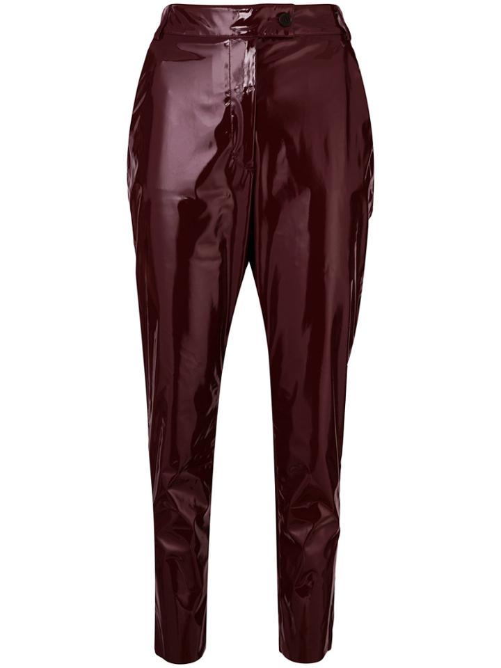 Msgm Slim-fit Vinyl Trousers - Red