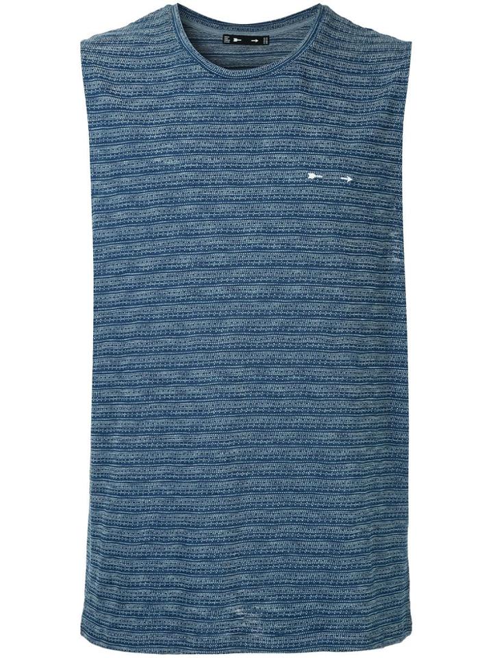 The Upside Logo Striped Tank Top - Blue