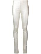 Drome Leather Leggings - Silver
