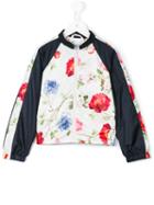 Monnalisa - Floral Print Bomber Jacket - Kids - Polyester - 12 Yrs, Black