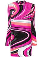 Emilio Pucci Sequinned Collar Mini Dress - Pink & Purple
