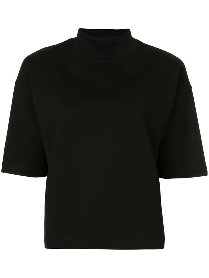 H Beauty & Youth High Neck Boxy T-shirt - Black