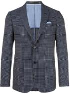 Z Zegna Patterned Blazer, Men's, Size: 50, Blue, Wool/linen/flax/cupro/cotton