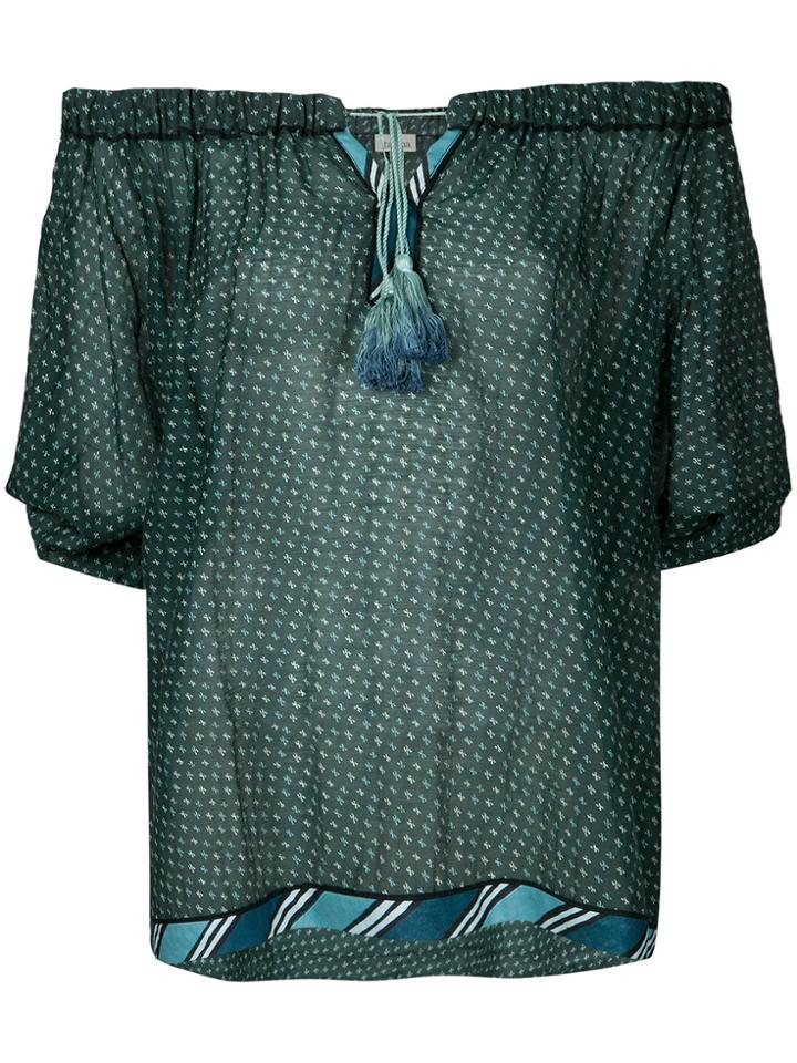 Talitha Crisscross Cold-shoulder Top - Green