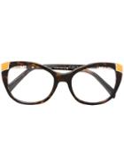 Emilio Pucci Butterfly Frame Glasses, Brown, Acetate/metal