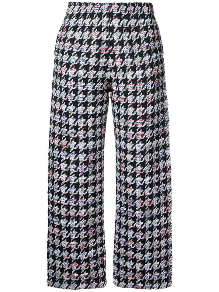 Coohem Houndstooth Pattern Trousers - Black