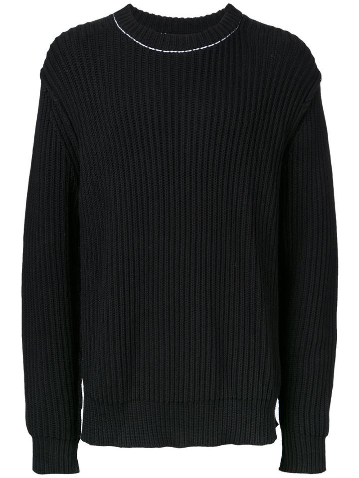 Bassike - Fisherman Ribbed Jumper - Men - Cotton - M, Black, Cotton