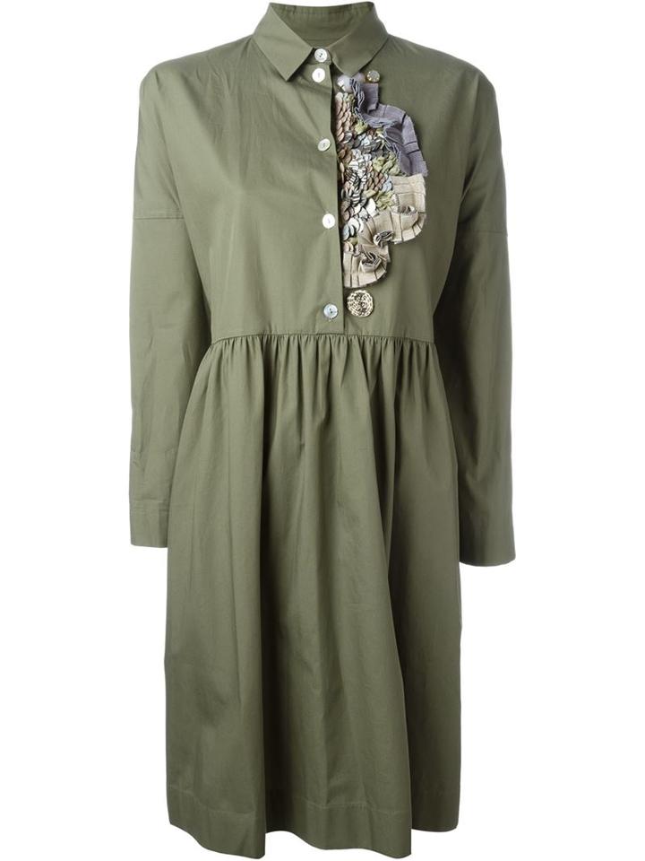 Antonio Marras Shirt Dress, Women's, Size: 42, Green, Cotton