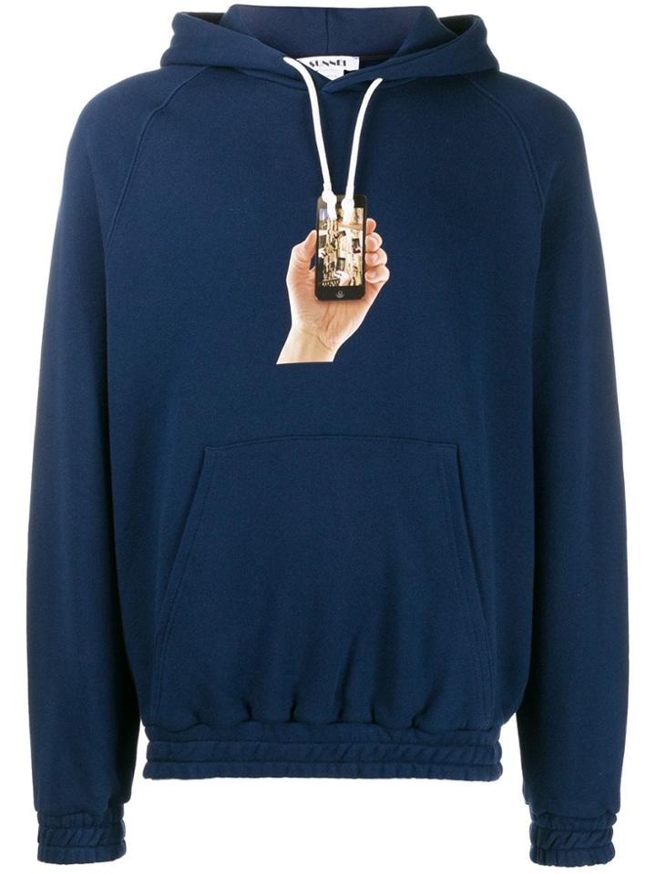 Sunnei Photo Print Hoodie - Blue