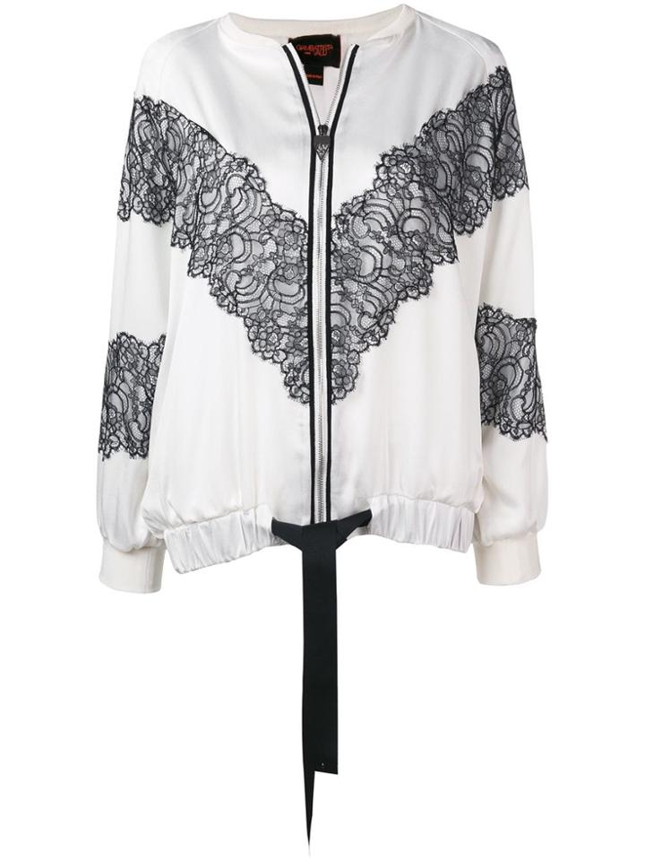 Giambattista Valli Lace Detail Bomber Jacket - White