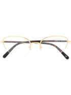Stella Mccartney Eyewear Half Frame Glasses - Gold