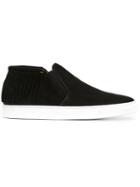 Laneus Textured Pleated Panel Slip On Sneakers