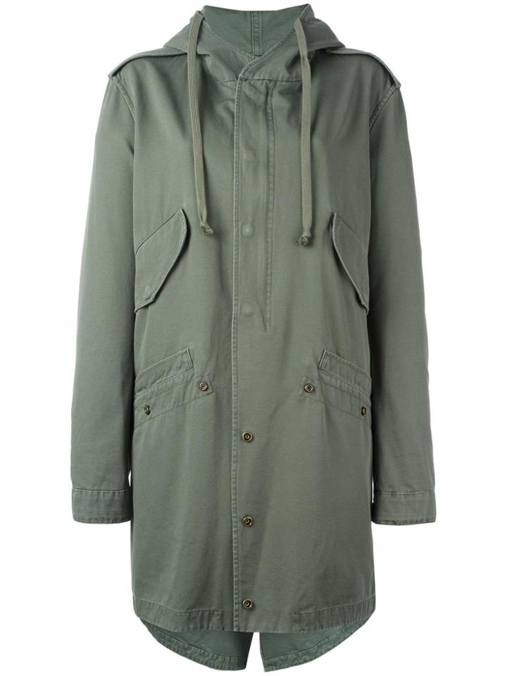 Faith Connexion Hooded Mid Coat - Green