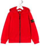 Stone Island Junior - Classic Zipped Hoodie - Kids - Cotton - 4 Yrs, Red