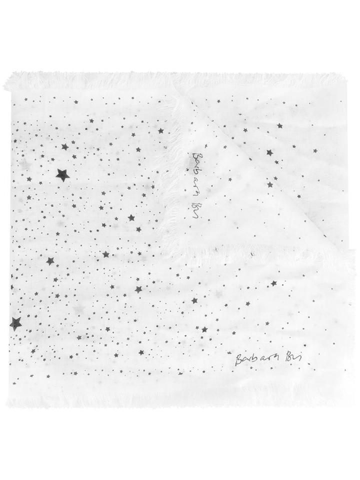 Barbara Bui Star Print Woven Scarf, Women's, White, Viscose