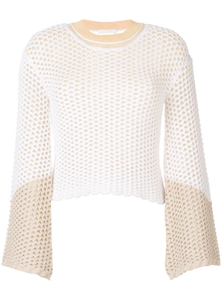 Chloé Perforated Layer Jumper - White