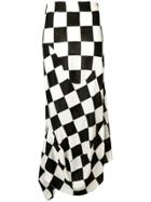 Jil Sander Large-check Draped Skirt - Black