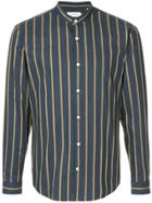 Cerruti 1881 Mandarin Neck Striped Shirt - Blue