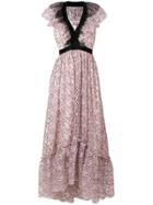 Philosophy Di Lorenzo Serafini Contrast Trim Plunge Lace Dress - Pink