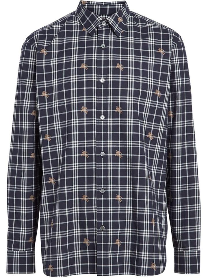 Burberry Fil Coupé Check Cotton Shirt - Blue