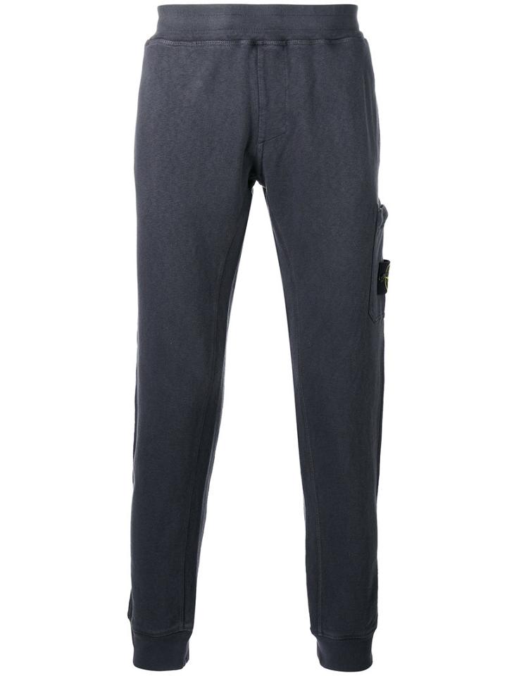 Stone Island Patch Pocket Track Pants, Men's, Size: Large, Grey, Cotton