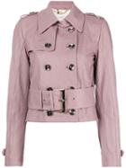 Patrizia Pepe Double-breasted Trench Jacket - Pink
