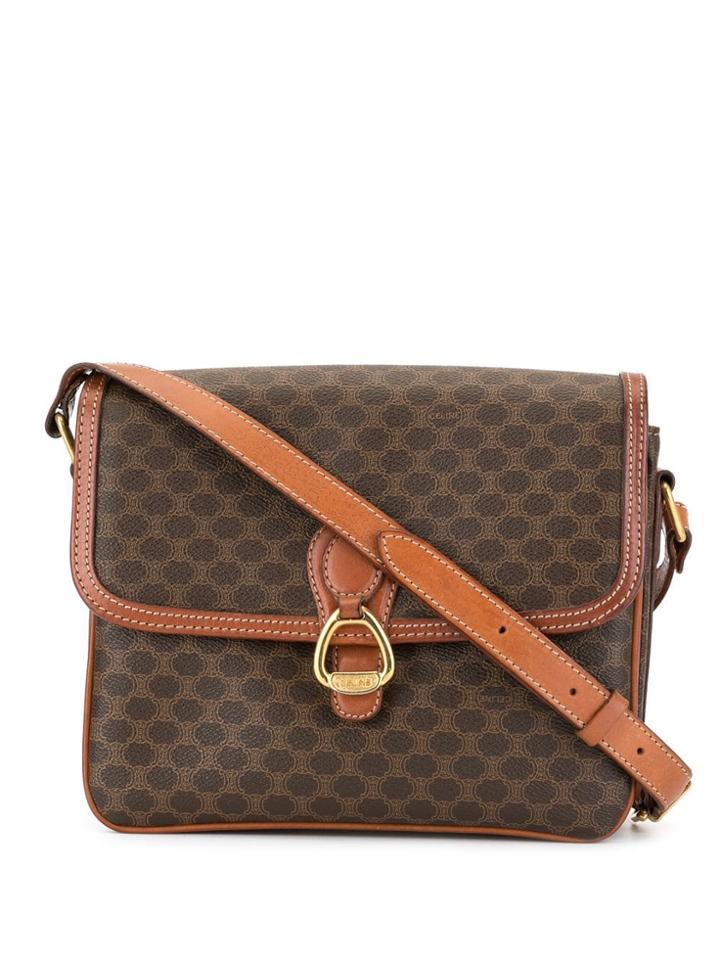 Céline Pre-owned Macadam Pattern Crossbody Shoulder Bag - Brown