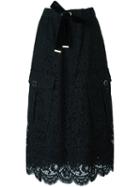 Twin-set Lace Midi Skirt, Women's, Size: Xs, Black, Cotton/polyamide/viscose/polyester