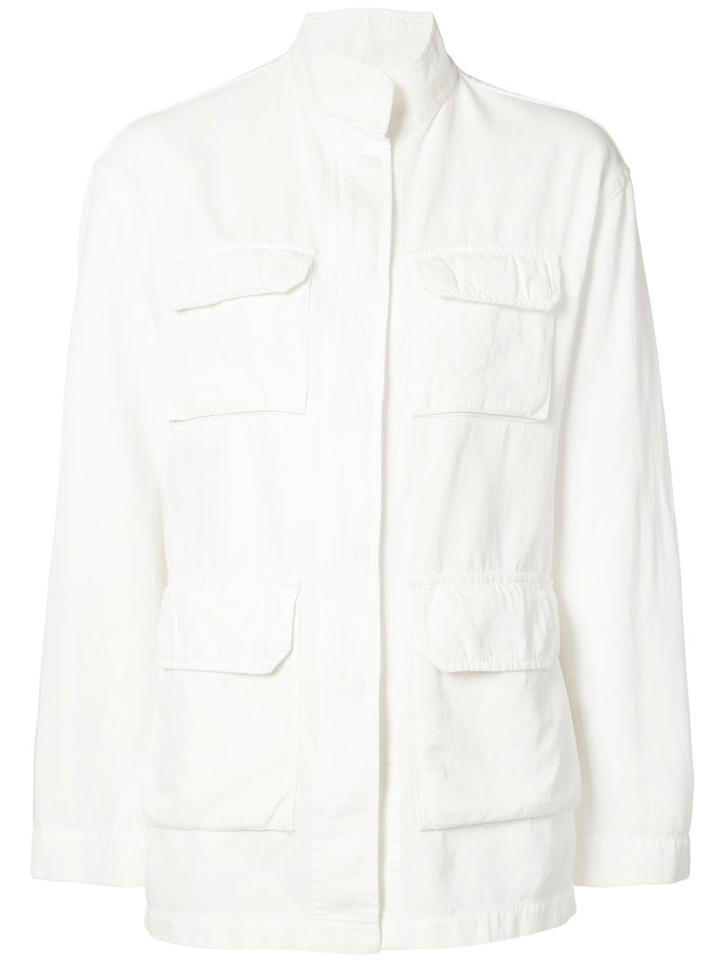 Relaxed Fit Military Jacket - Women - Cotton/linen/flax - S, White, Cotton/linen/flax, Nili Lotan