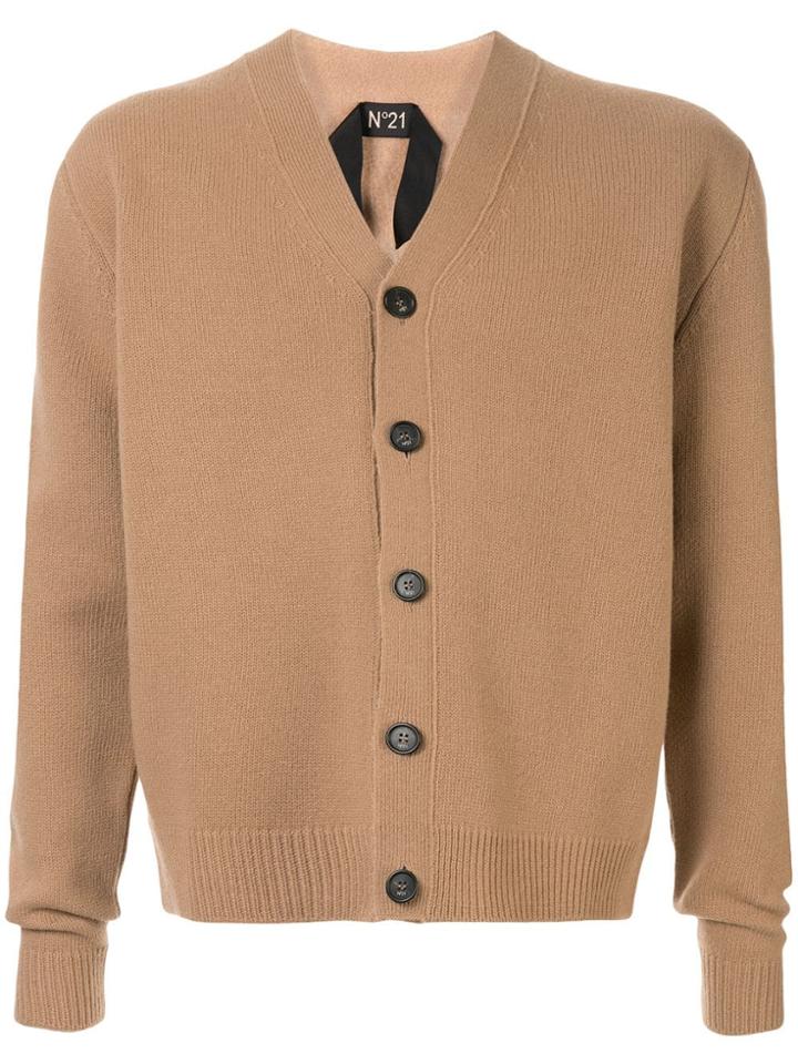 Nº21 V-neck Ribbed Cardigan - Neutrals