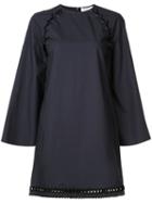 Derek Lam 10 Crosby - Lace-up Shoulder Shift Dress - Women - Cotton - 2, Blue, Cotton