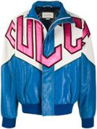 Gucci Graphic Patchwork Bomber Jacket - Blue