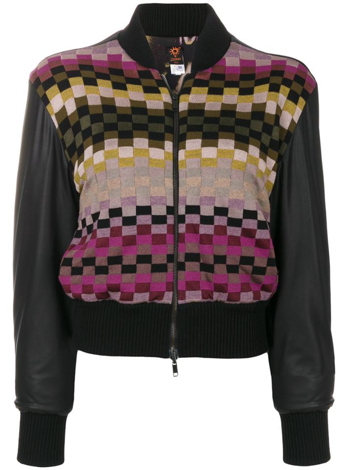 Jean Paul Gaultier Vintage Pixel Cropped Bomber - Black