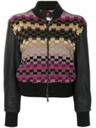 Jean Paul Gaultier Vintage Pixel Cropped Bomber - Black