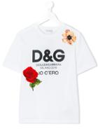 Dolce & Gabbana Kids - Print T-shirt - Kids - Cotton/polyamide/polyester/crystal - 8 Yrs, White