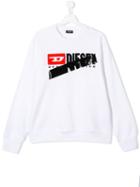Diesel Kids Teen Logo Tape T-shirt - White