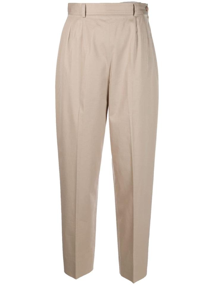 Valentino Vintage 1980s Tapered Trousers - Neutrals