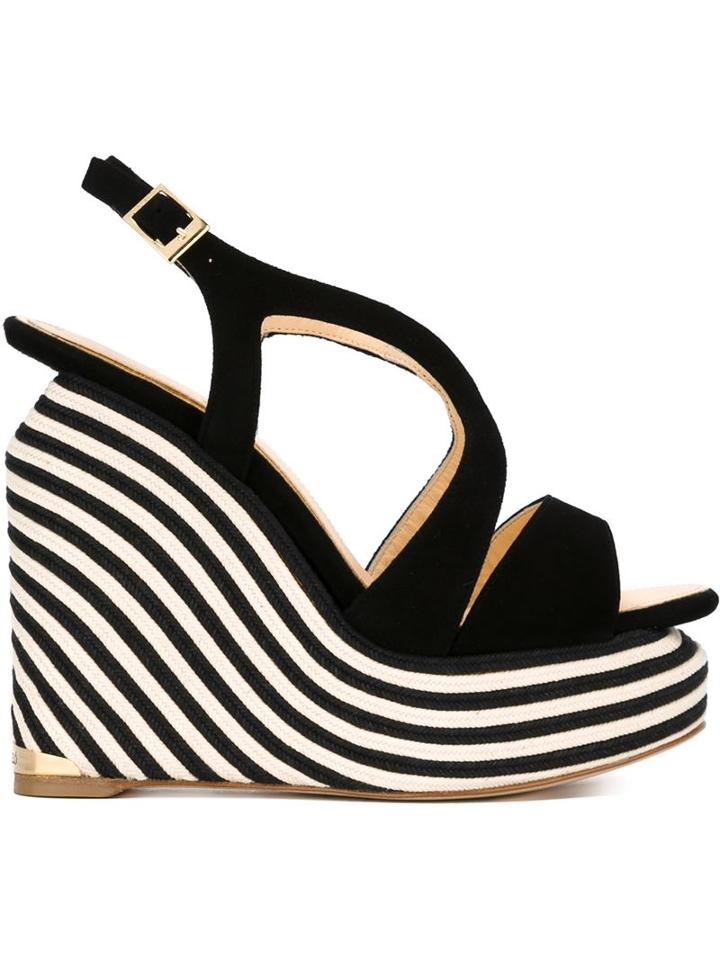 Paloma Barceló Striped Wedge Sandals