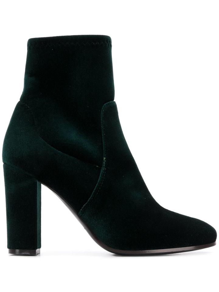 Via Roma 15 Velvet Ankle Boots - Green