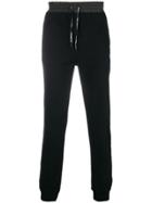 Karl Lagerfeld Drawstring Ribbed Cuff Track Trousers - Black