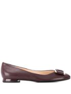 Hogl Bow Detail Ballet Flats - Red