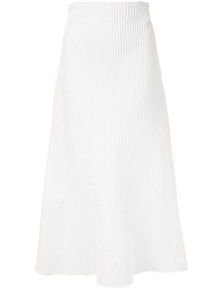 Tibi Ribbed Midi Skirt - White