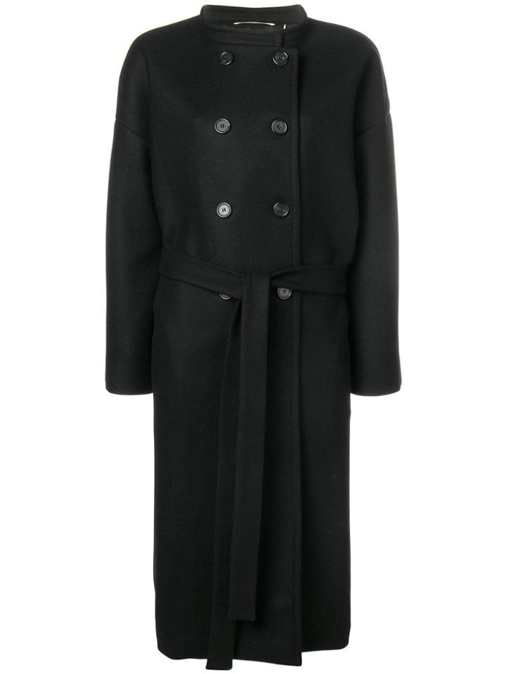 Rochas Belted Midi Coat - Black