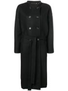 Rochas Belted Midi Coat - Black